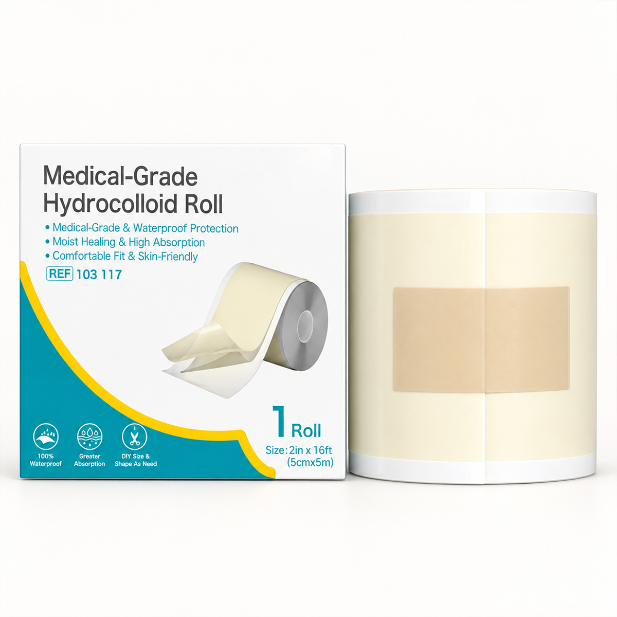 Cuttable Hydrocolloid Acne Patch Roll, Overnight Oil‑Absorbing Skin Care