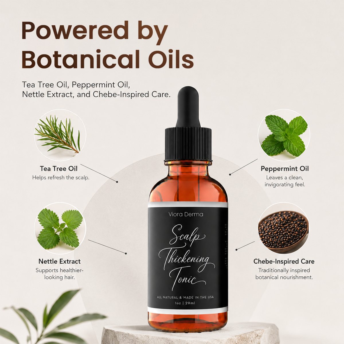 Hair Oil with Organic Herbs and Natural Vitamins