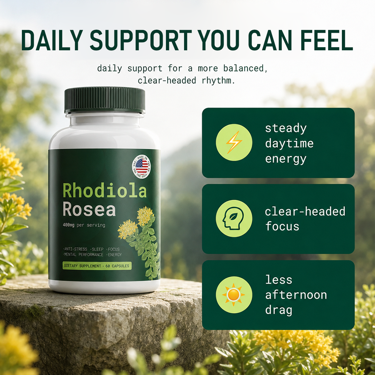 Rhodiola Rosea 400mg Capsules