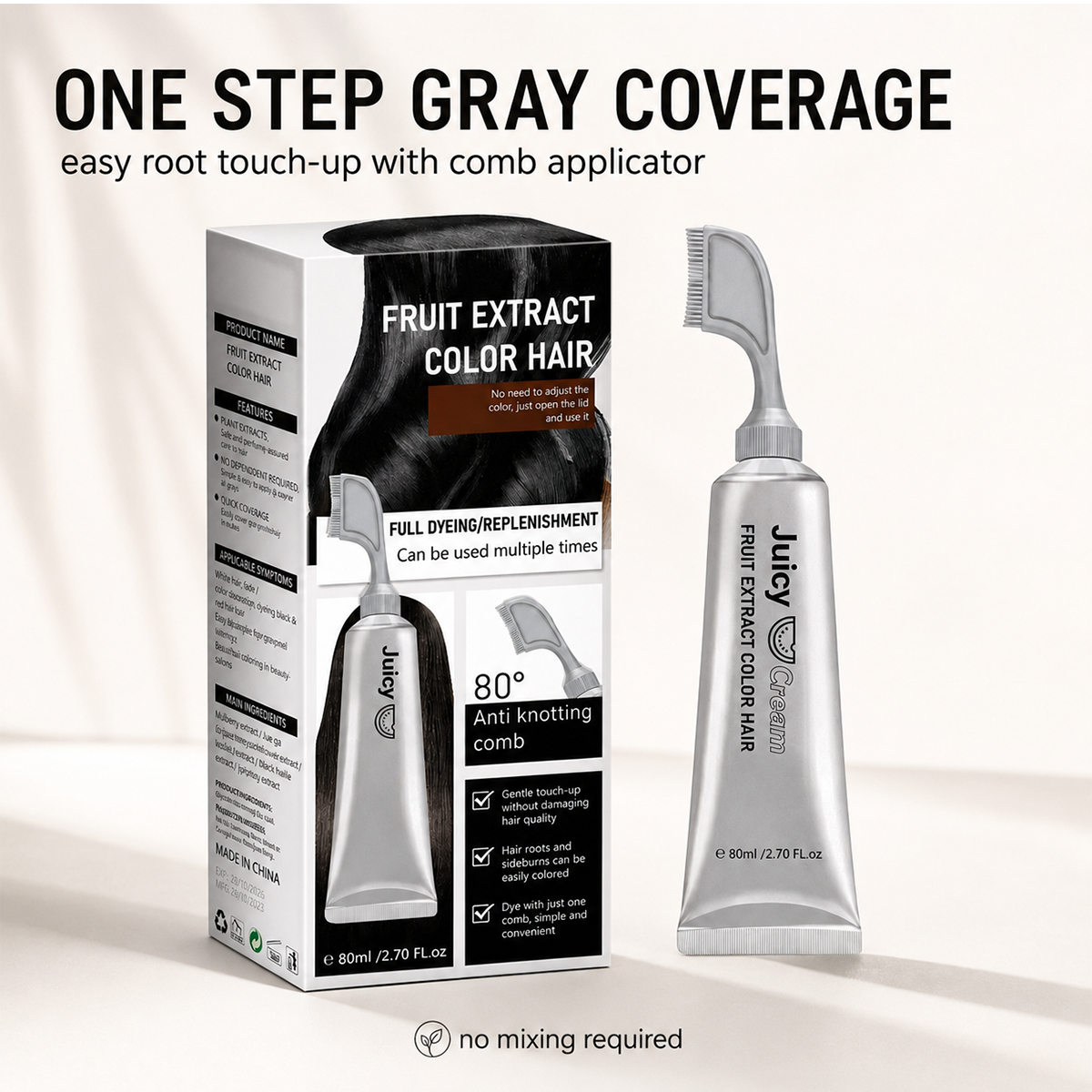 In Hair DyeCream for Gray Coverage