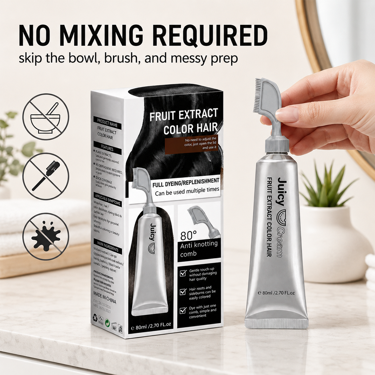 In Hair DyeCream for Gray Coverage