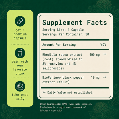 Rhodiola Rosea 400mg Capsules