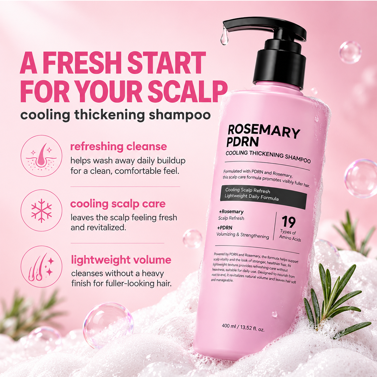 Rosemary PDRN Volumizing Shampoo & Conditioner Set