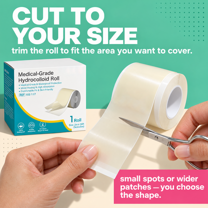 Cuttable Hydrocolloid Acne Patch Roll, Overnight Oil‑Absorbing Skin Care