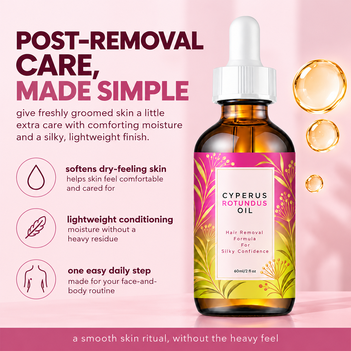 Cyperus Rotundus Oil for Hair Reduction