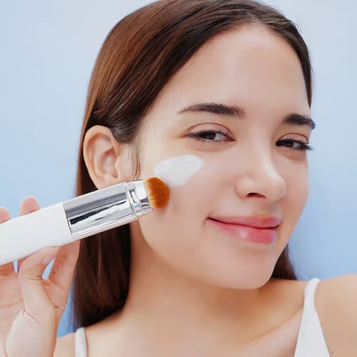 🔥LAST DAY 49% OFF - 🌟Cream Stick V White Korean Color-Changing Foundation Stick with Volufiline+ Free Brush