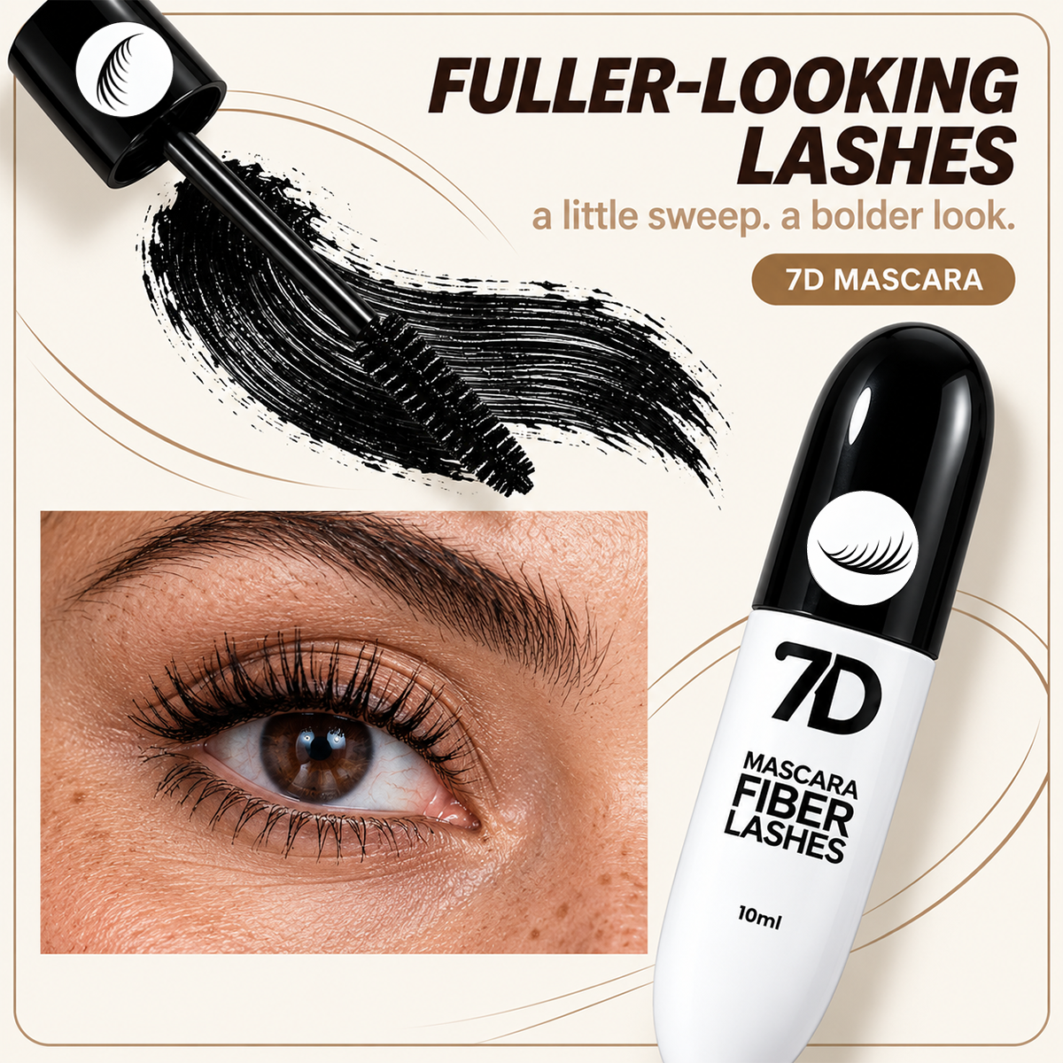 7D Silk Fiber Black Lengthening Mascara - Adult Beauty Makeup✨