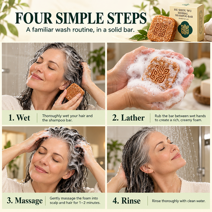 🌿 Herbal He Shou Wu Shampoo Bar with Arborvitae