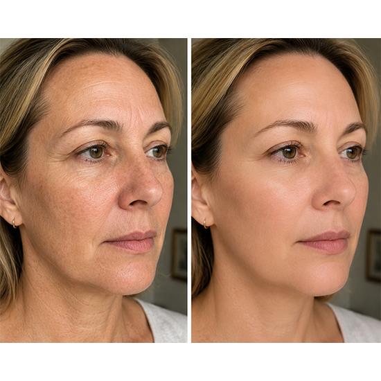 Customer before and after skincare results