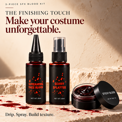Halloween Beauty SFX Makeup-3PCS Fake Blood Kit