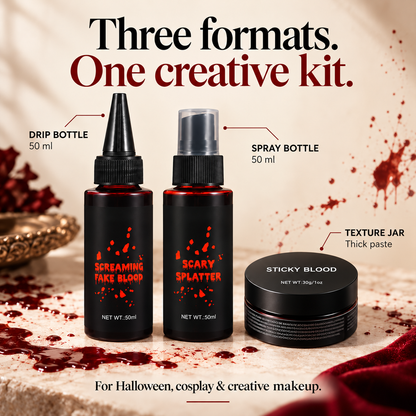 Halloween Beauty SFX Makeup-3PCS Fake Blood Kit