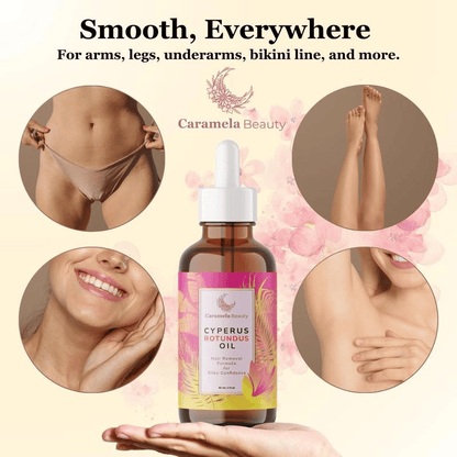 ✨ Caramela Beauty Cyperus Rotundus Oil for Natural Permanent Hair Reduction