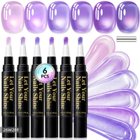 6 Colors Cat Eye One-Step Gel Pens -F