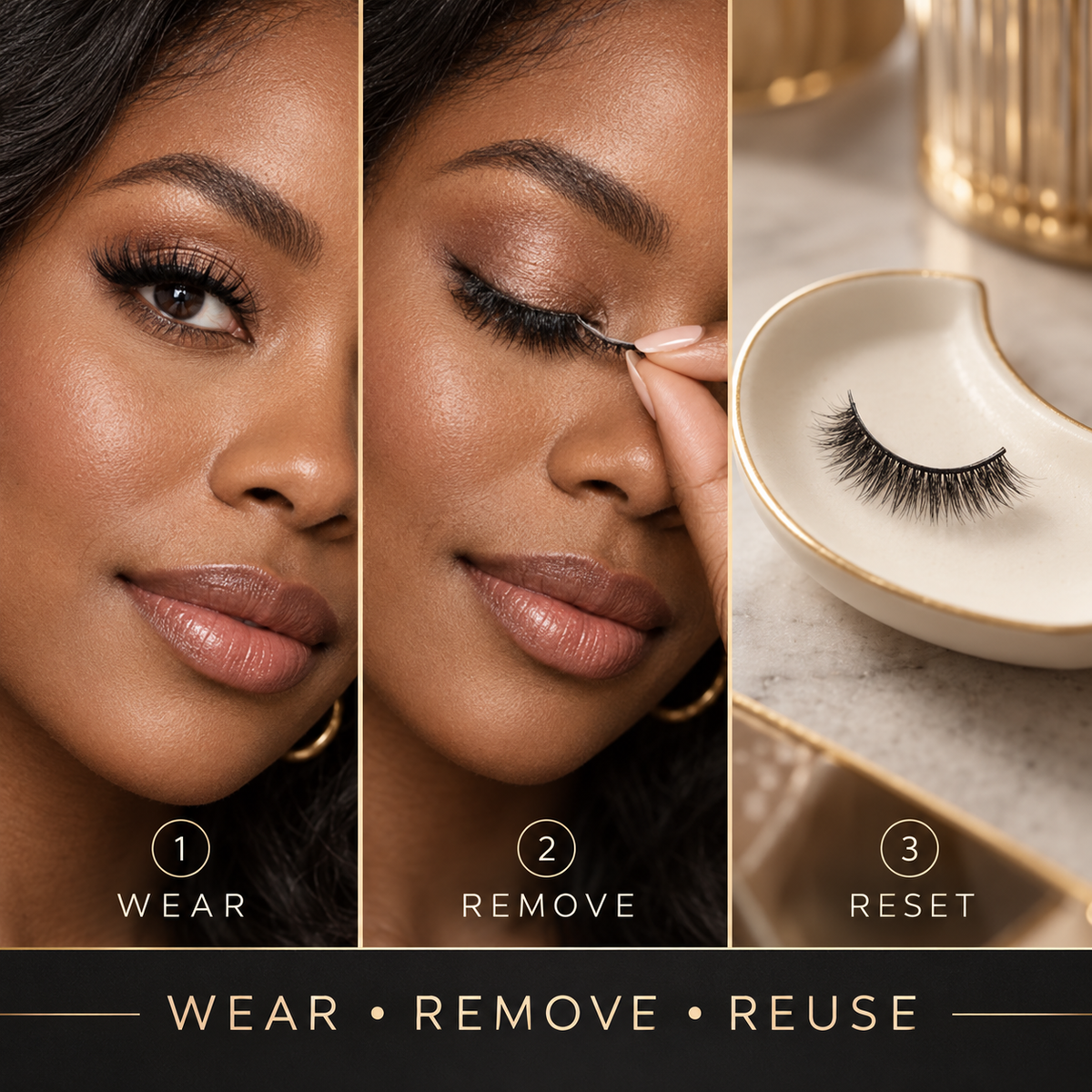 🌺Glue-Free Self-Adhesive Lashes – 3-Second, Natural & Reusable